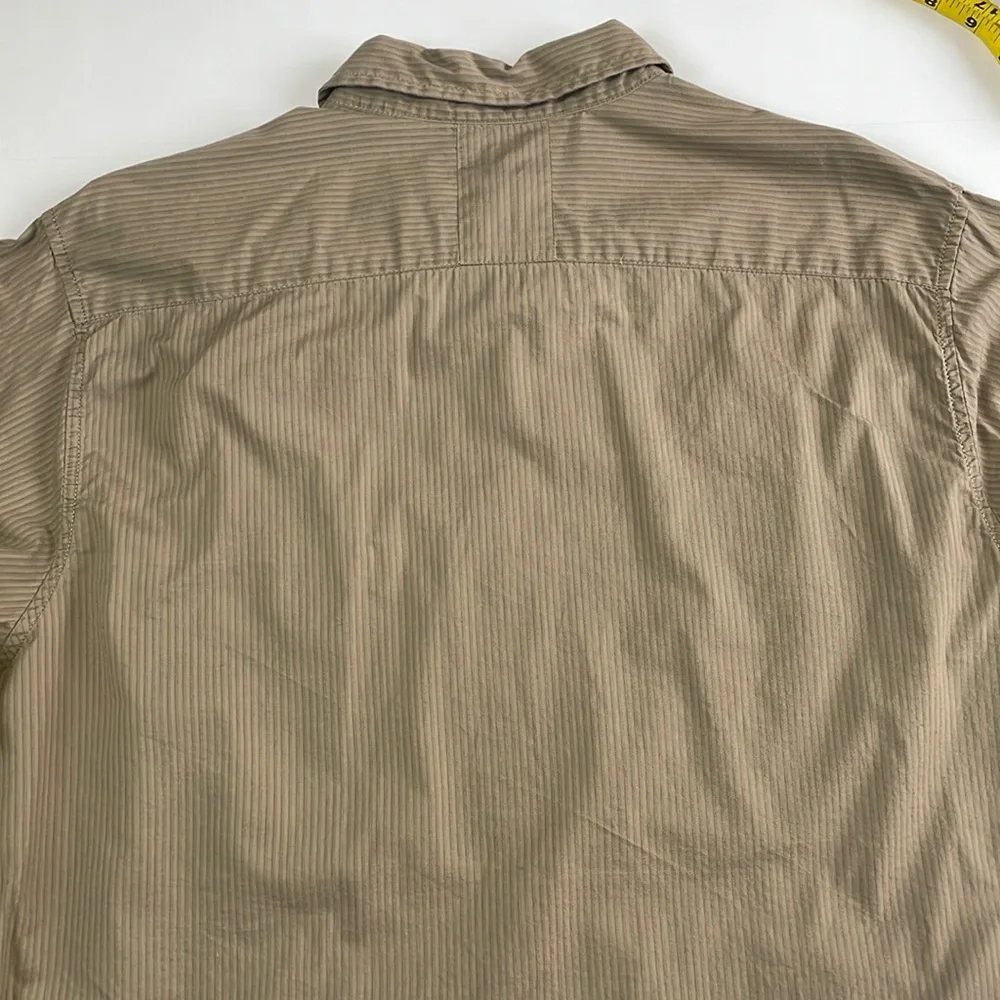 VTG GUESS Y2K Men’s Button Down Shirt Skull Graphics Print Size XXL Tan Stripes - Picture 9 of 16